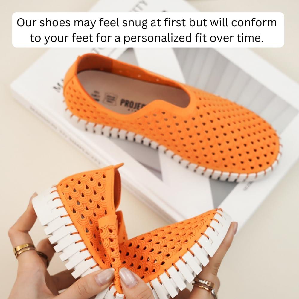 imageProject Cloud Womens Shoes Lightweight Summer Loafers for Women with Memory Foam Insole Stylish ampamp Comfortable Womens Loafers Perfect Summer Shoes for Women 2025 LilyOrange