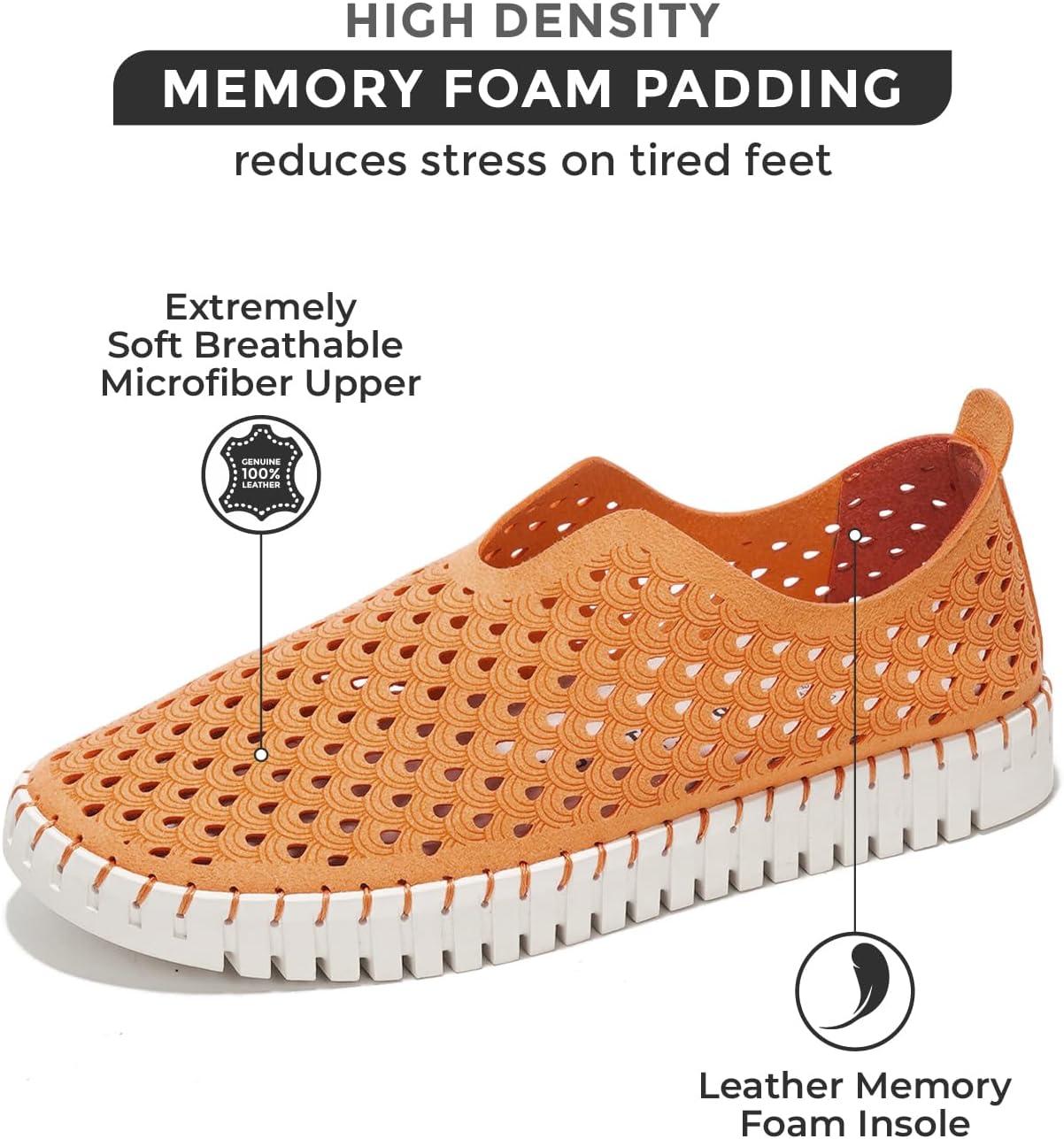 imageProject Cloud Womens Shoes Lightweight Summer Loafers for Women with Memory Foam Insole Stylish ampamp Comfortable Womens Loafers Perfect Summer Shoes for Women 2025 LilyOrange