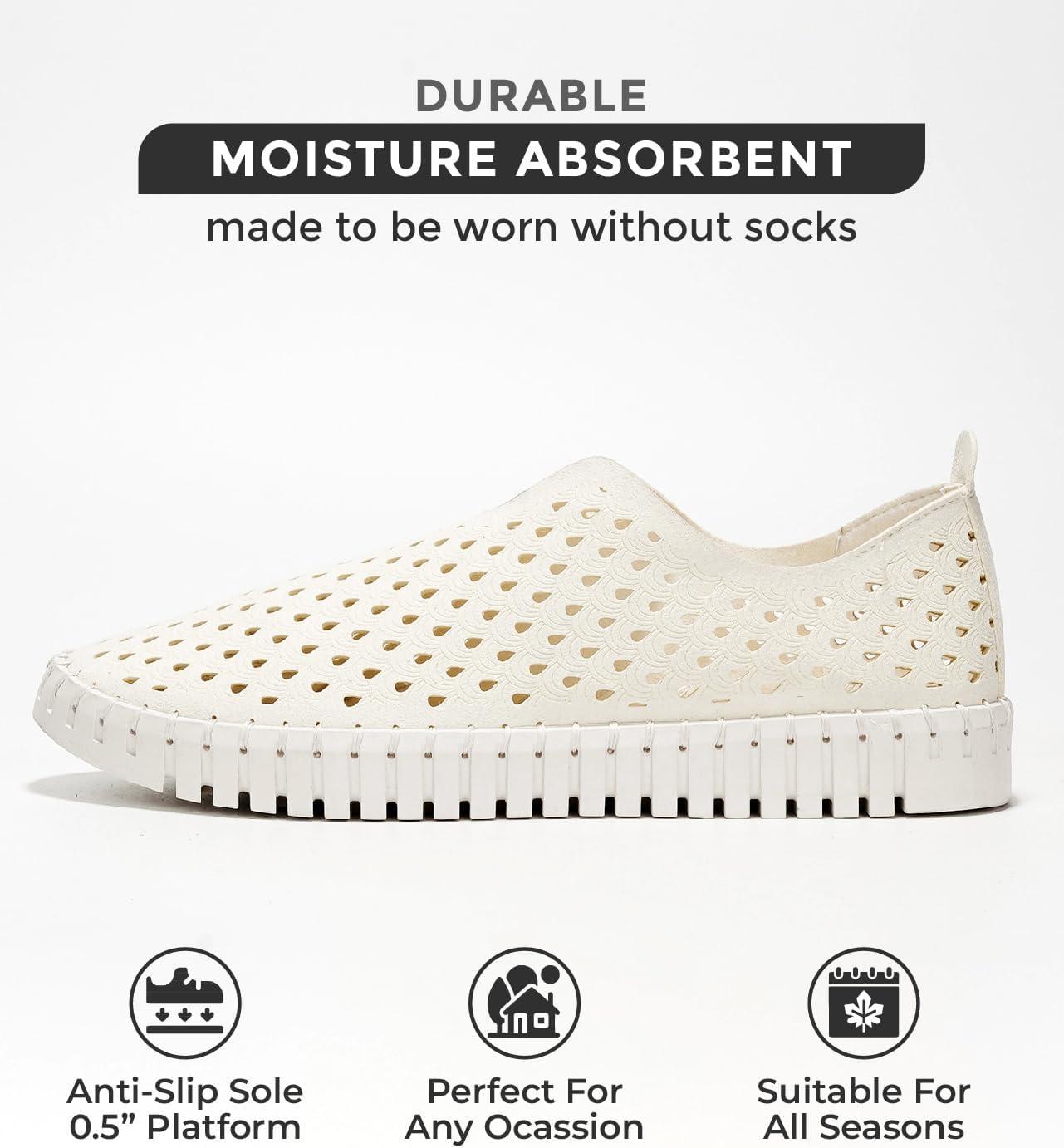 imageProject Cloud Womens Shoes Lightweight Summer Loafers for Women with Memory Foam Insole Stylish ampamp Comfortable Womens Loafers Perfect Summer Shoes for Women 2025 LilyWhite