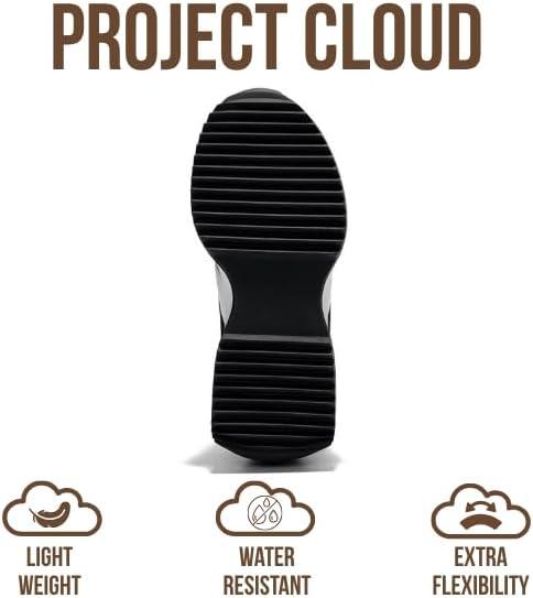 imageProject Cloud Womens Sneakers Memory Foam Insole and Lightweight Spring Shoes NonSlip Lace Up Trendy Shoes Fashion Sneakers for Women 2025Black