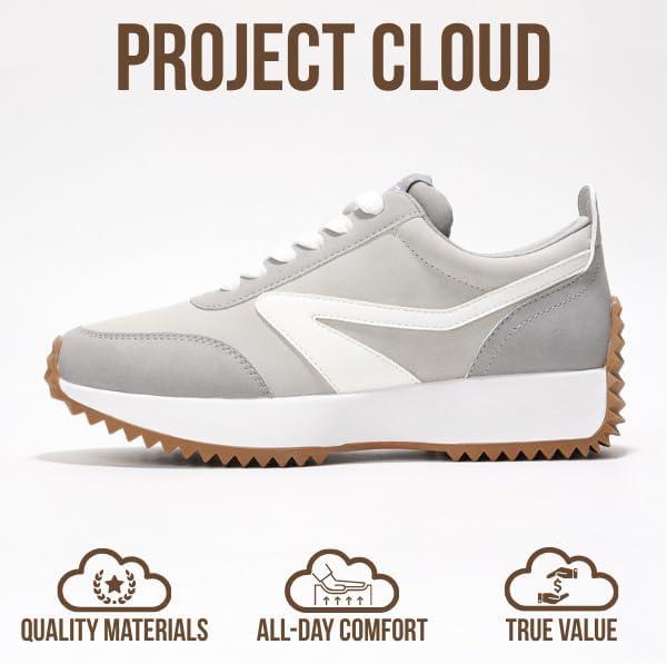 imageProject Cloud Womens Sneakers Memory Foam Insole and Lightweight Spring Shoes NonSlip Lace Up Trendy Shoes Fashion Sneakers for Women 2025Greybalinda