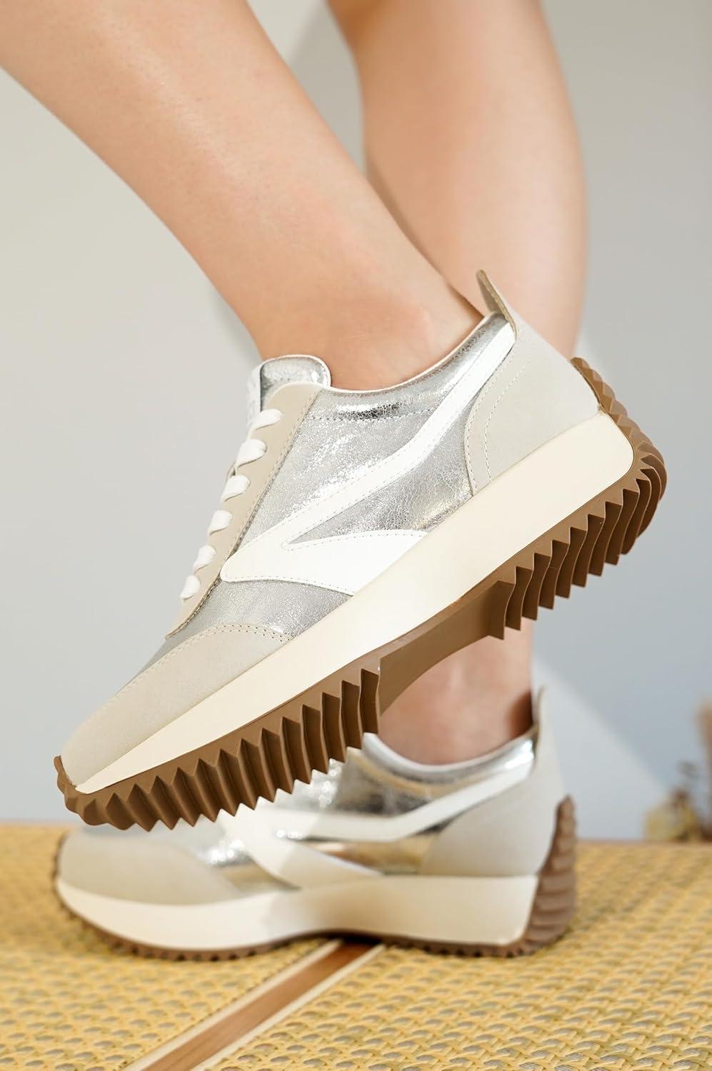 imageProject Cloud Womens Sneakers Memory Foam Insole and Lightweight Spring Shoes NonSlip Lace Up Trendy Shoes Fashion Sneakers for Women 2025Silverbalinda