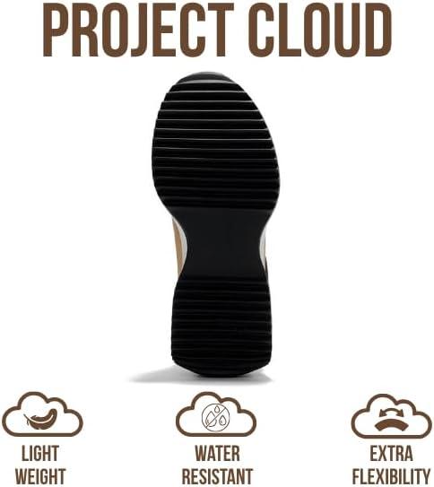 imageProject Cloud Womens Sneakers Memory Foam Insole and Lightweight Spring Shoes NonSlip Lace Up Trendy Shoes Fashion Sneakers for Women 2025Tan