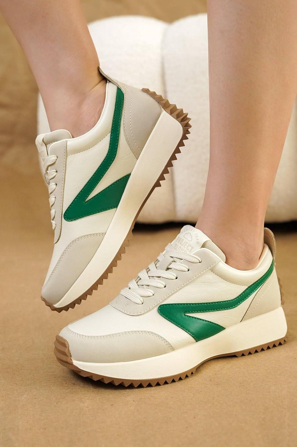 imageProject Cloud Womens Sneakers Memory Foam Insole and Lightweight Spring Shoes NonSlip Lace Up Trendy Shoes Fashion Sneakers for Women 2025Whitebalinda