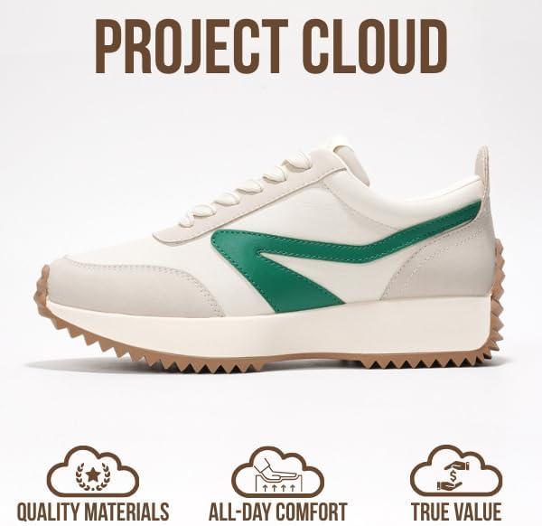imageProject Cloud Womens Sneakers Memory Foam Insole and Lightweight Spring Shoes NonSlip Lace Up Trendy Shoes Fashion Sneakers for Women 2025Whitebalinda