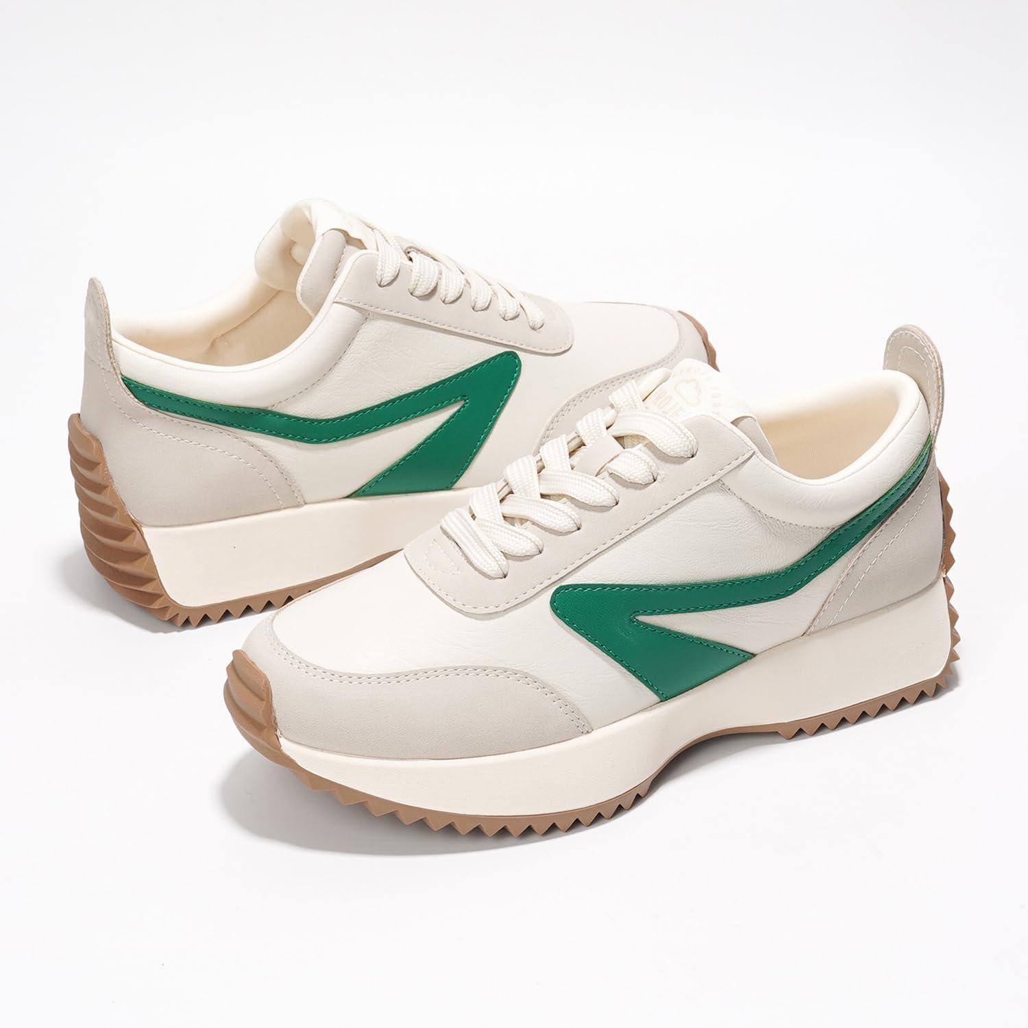 imageProject Cloud Womens Sneakers Memory Foam Insole and Lightweight Spring Shoes NonSlip Lace Up Trendy Shoes Fashion Sneakers for Women 2025Whitebalinda