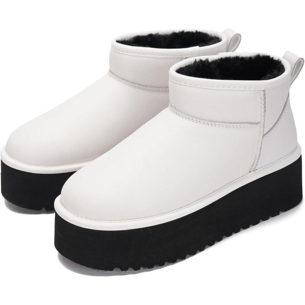 imageProject Cloud 100 Genuine Leather Ankle Boots for Women  AntiSlip Memory Foam Insole Womens Boots  Lightweight Winter Womens Shoes Ankle Booties for Women HuggyWhite