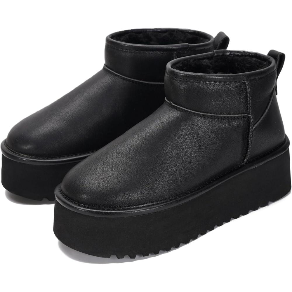 imageProject Cloud 100 Genuine Leather Ankle Boots for Women  AntiSlip Memory Foam Insole Womens Boots  Lightweight Winter Womens Shoes Ankle Booties for Women HuggyBlack Leather