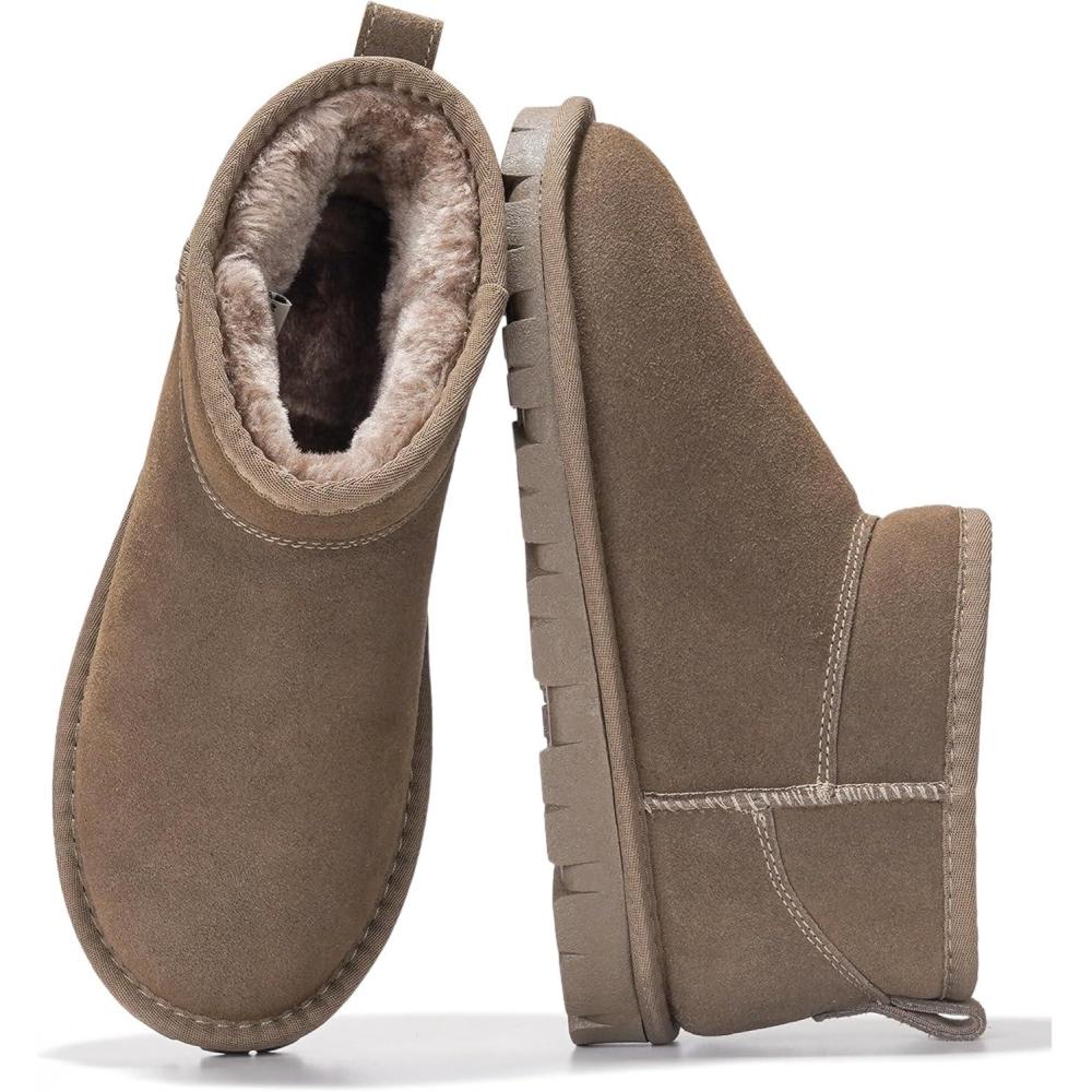 imageProject Cloud 100 Genuine Leather Ankle Boots for Women Water Resistant Womens Boots with Memory Foam Insole Comfortable Fall Shoes for Women 2025 HikeyMushroom Suede