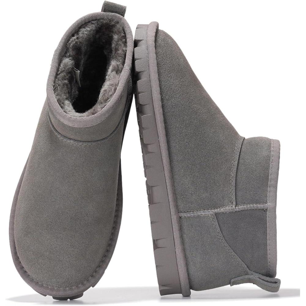 imageProject Cloud 100 Genuine Leather Ankle Boots for Women Water Resistant Womens Boots with Memory Foam Insole Comfortable Fall Shoes for Women 2025 HikeyGrey Suede