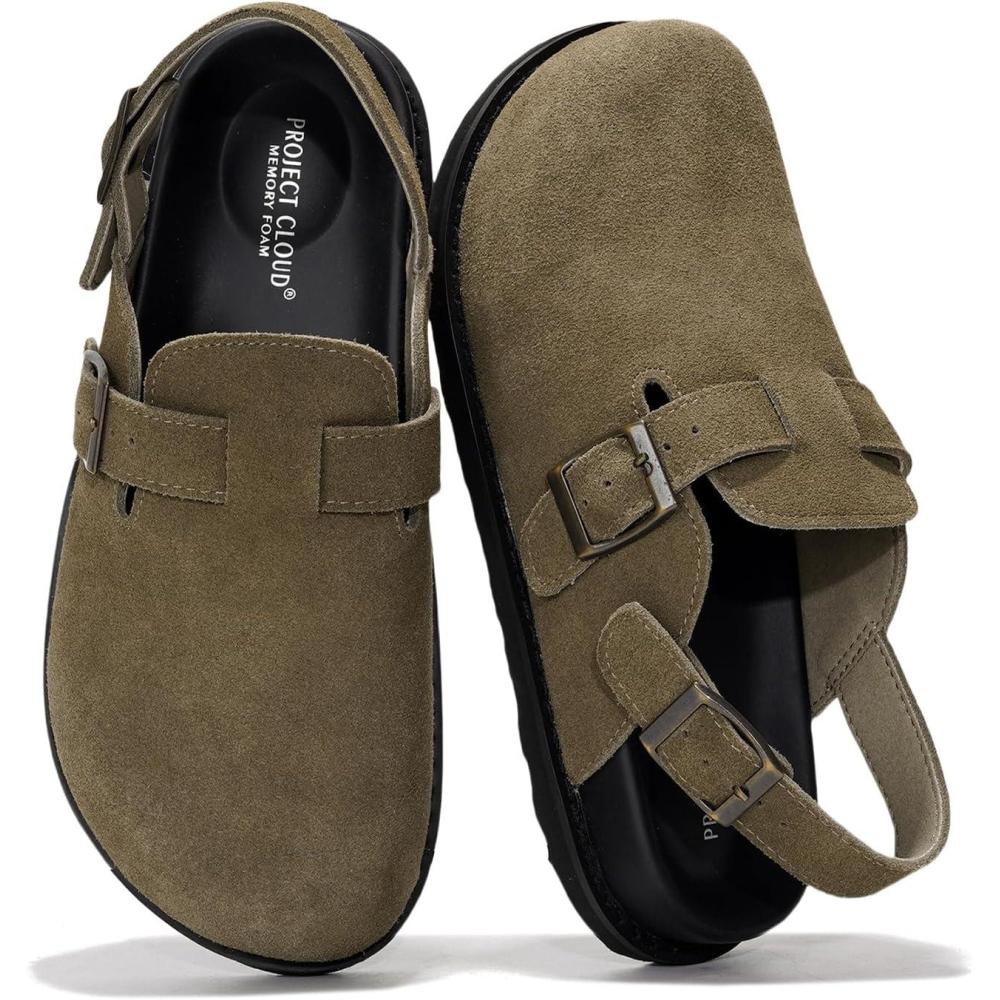 imageProject Cloud 100 Genuine Leather Clogs for Women  Backstrap Womens Mules ampamp Clogs with Memory Foam Insole  Lightweight Trendy Womens Mules  Comfortable Slip On Shoes CasseyChocolate