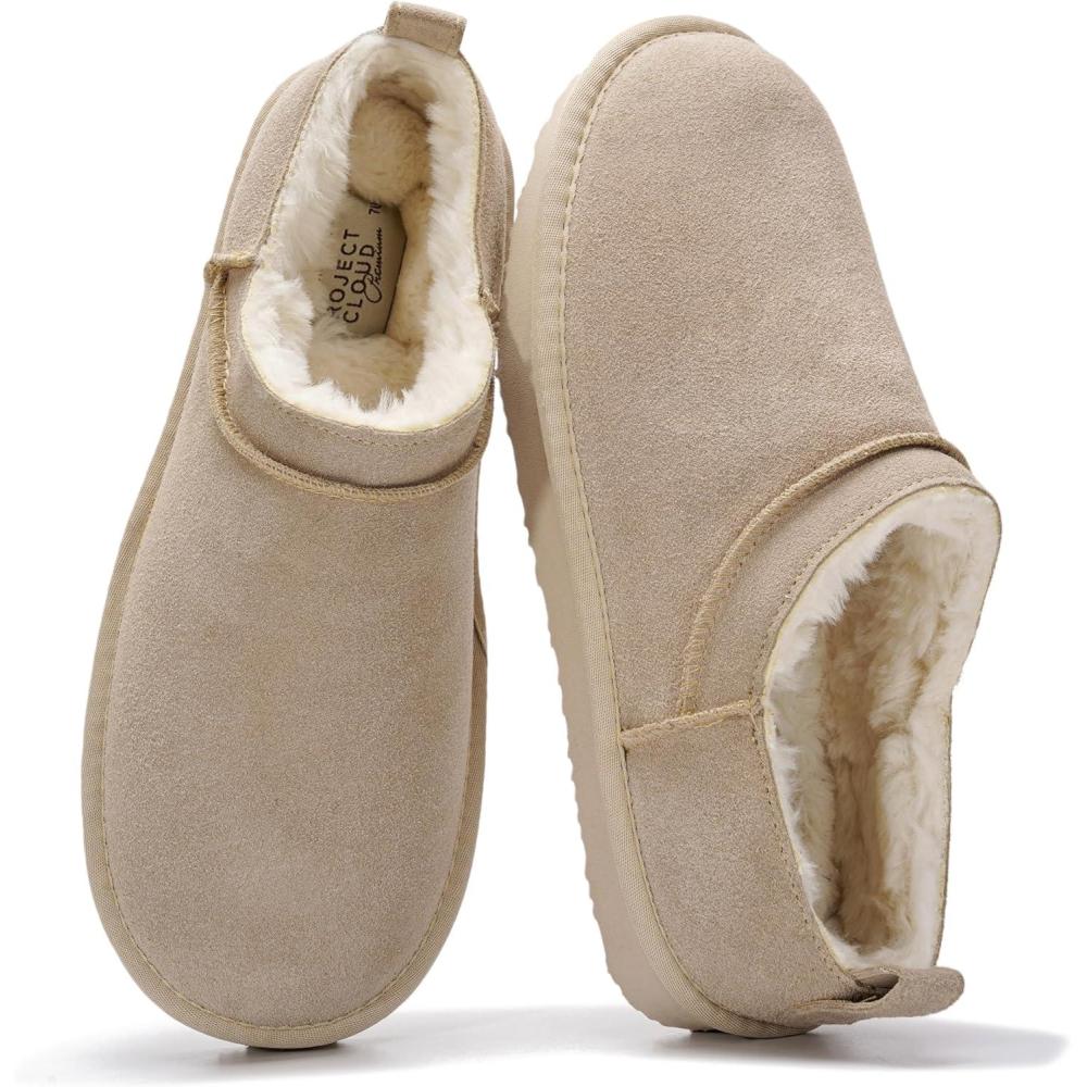 imageProject Cloud 100 Genuine Leather Micro Boots for Women  Water Resistant Womens Boots with Memory Foam Insole  Slip On Fall Shoes for Women 2025 for AllDay Comfort HIPSTERWheat Suede