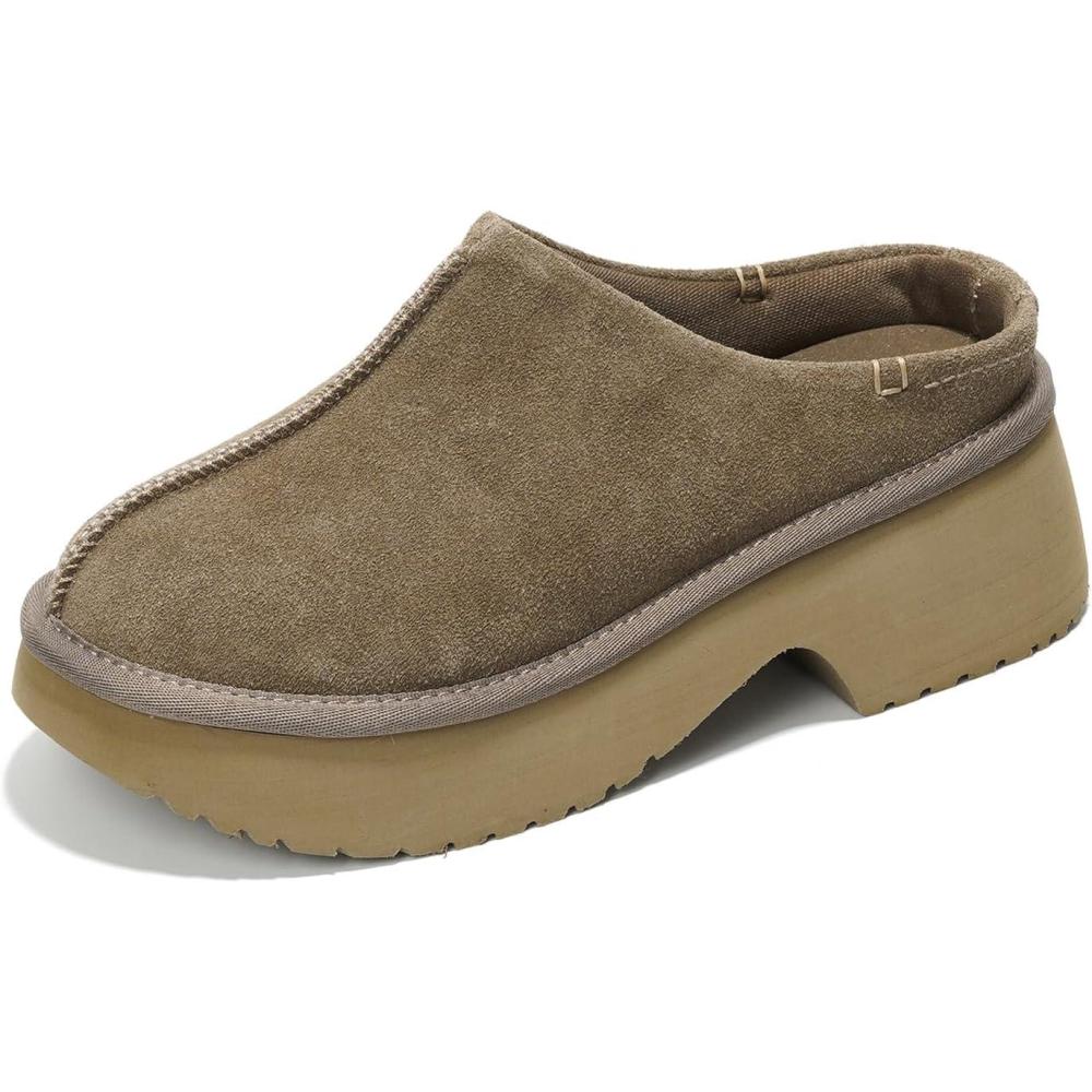 imageProject Cloud 100 Genuine Leather Platform Clogs for Women Footwear  Memory Foam and NonSlip Mules Shoes Comfortable Stylish Closed Toe Clogs for Women 2025 JohnnaMushroom