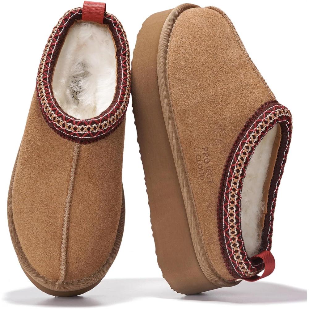 imageProject Cloud 100 Genuine Leather Platform Slippers for Women  Soft Memory Foam Womens Slippers ampamp Supportive Clogs for Women 2025  Cozy Stylish Everyday Footwear SayreChestnut