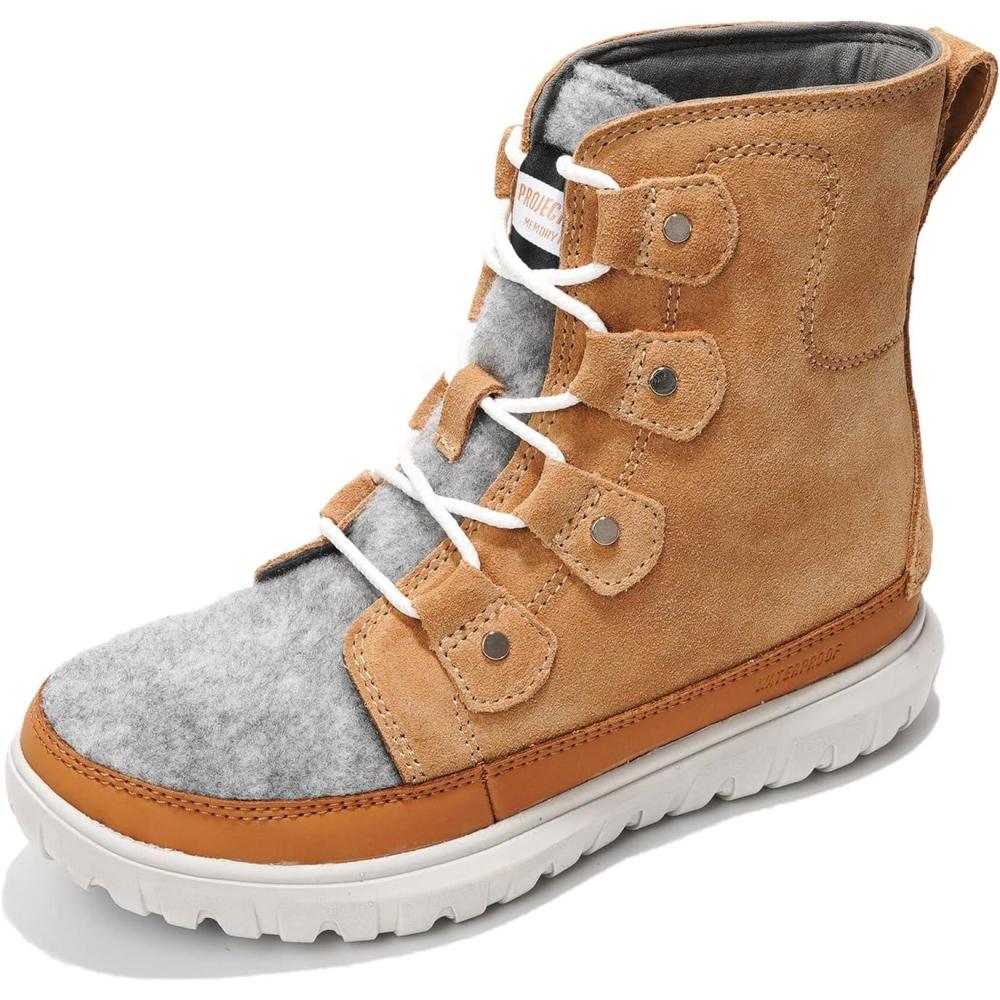 imageProject Cloud 100 Genuine Leather Womens Snow Boots Genuine Leather Waterproof Memory Foam Insole and NonSlip Winter Snow Boots For Women Footwear  Outdoor Shoes LeonoraCamel