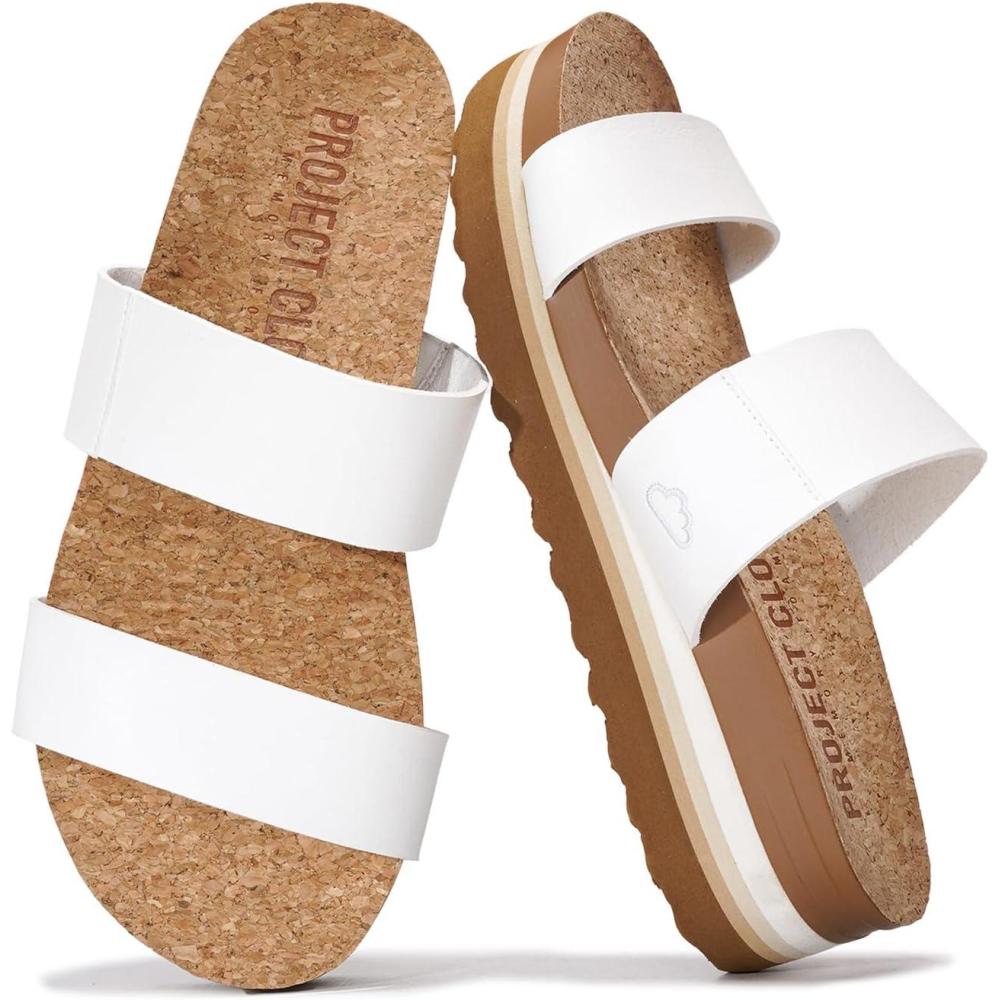 imageProject Cloud Fashion Womens Sandals  Memory Foam Insole and Comfortable Platform Sandals for Women 2025  Lightweight and Nonslip Perfect Beach SlidesOffwhite Slide