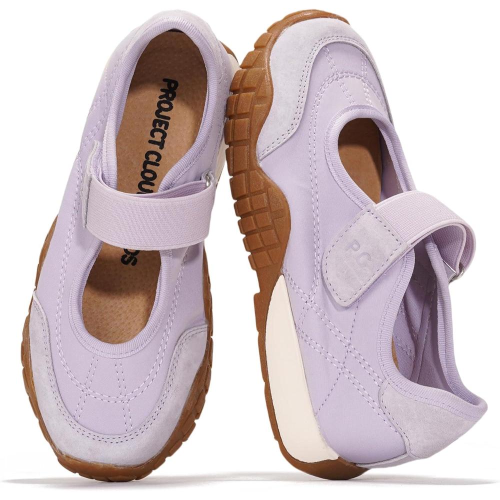 imageProject Cloud Girls Shoes Memory Foam Insole Kids Shoes Girls Sneakers Lightweight Mary Jane Flats ampamp NonSlip Comfortable Kids Sneakers Little DonnaPurple
