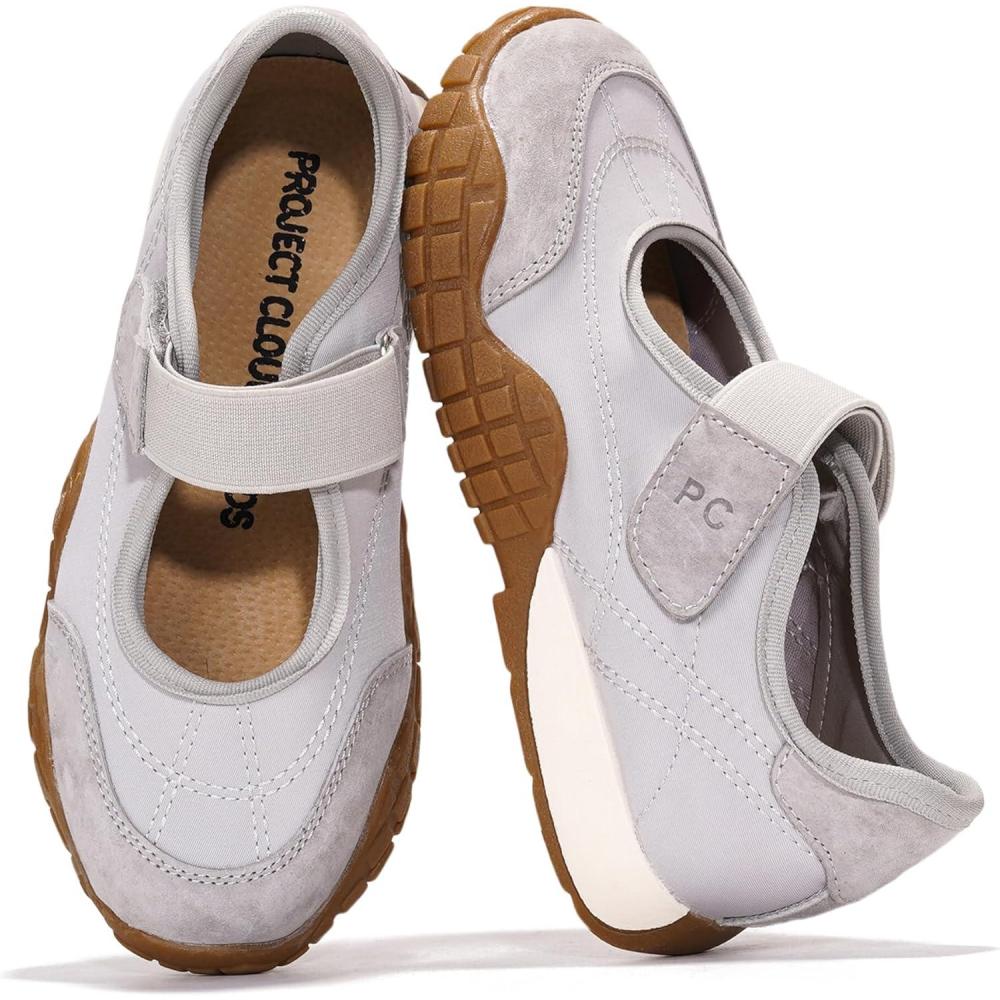 imageProject Cloud Girls Shoes Memory Foam Insole Kids Shoes Girls Sneakers Lightweight Mary Jane Flats ampamp NonSlip Comfortable Kids Sneakers Little DonnaGrey
