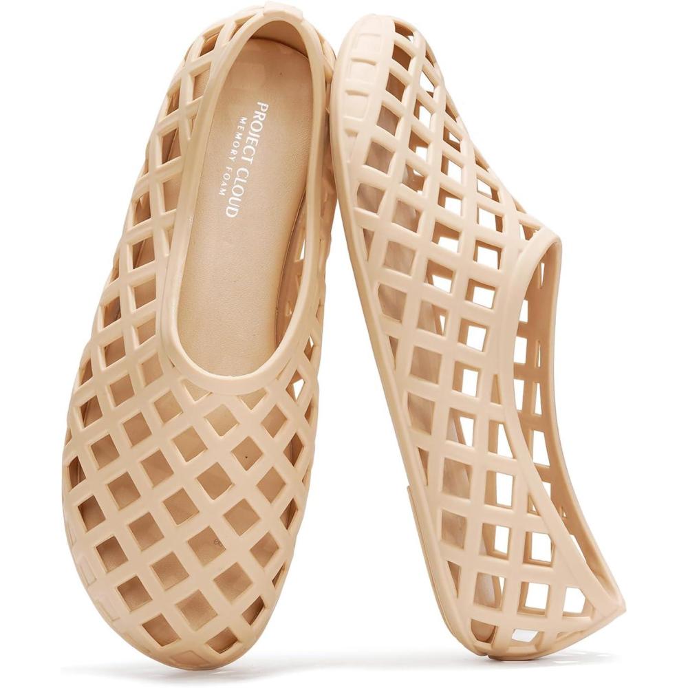 imageProject Cloud Jelly Shoes Women  Lightweight ampamp WaterResistant Womens Flats Sandals  Non Slip Womens Shoes  Perfect Summer Jelly Flats for Women 2025 JellzNude