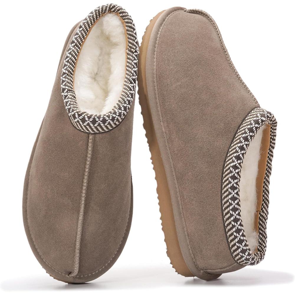 imageProject Cloud Mens Slippers 100 Genuine Leather with Australian Shearling Lining ampamp Memory Foam Insole Outdoor ampamp House Slippers for Men  NonSlip Fuzzy Mens ShoesRelaxationTaupe