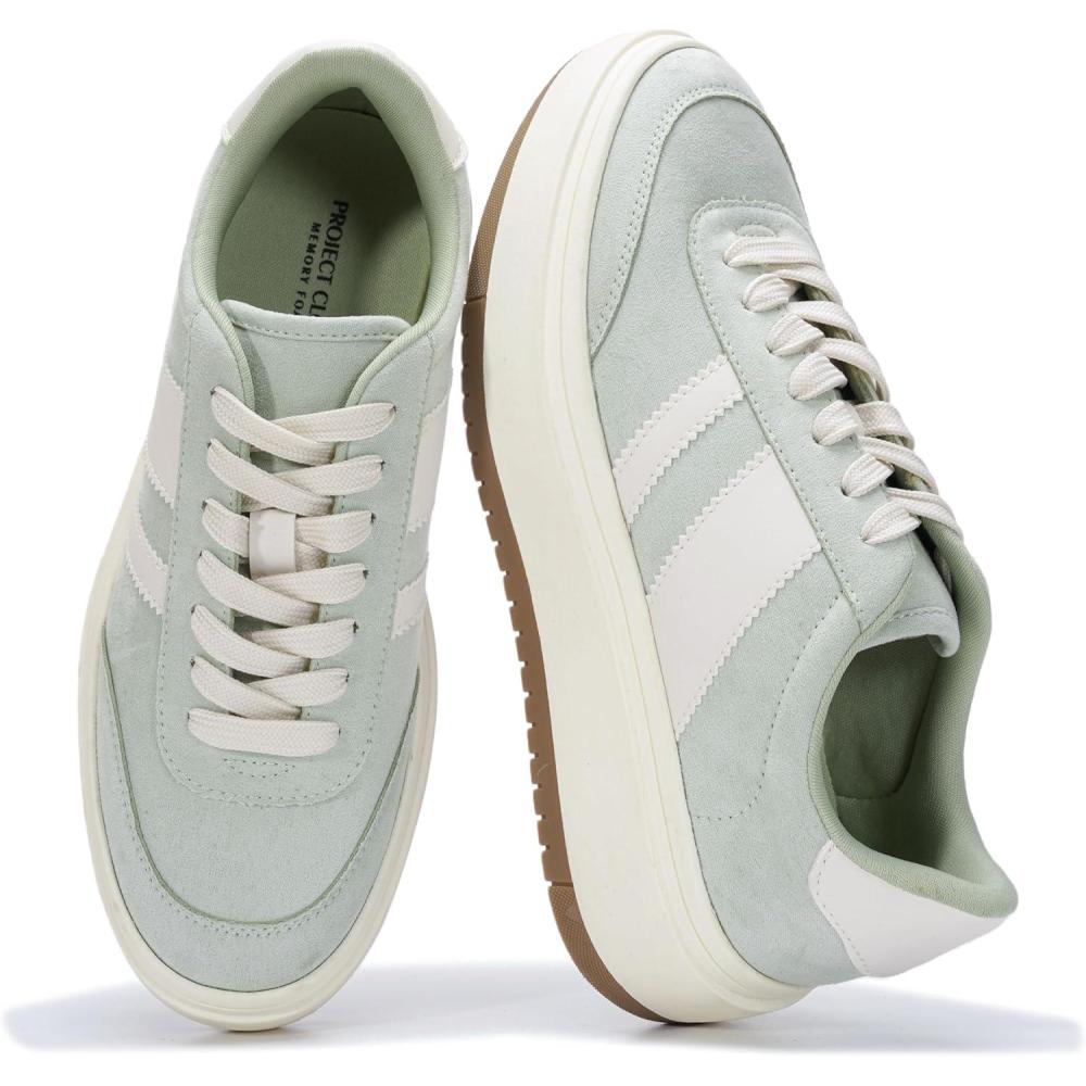 imageProject Cloud Platform Sneakers for Women  Lightweight Memory Foam Insole Womens Sneakers  NonSlip Fashion Sneakers for Women Footwear  Womens Fashion Platform Shoes NitaPistachio