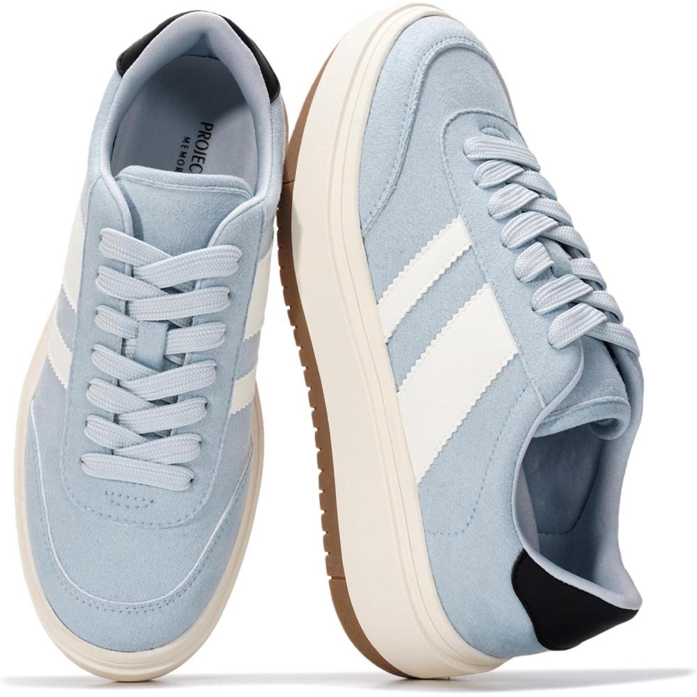imageProject Cloud Platform Sneakers for Women  Lightweight Memory Foam Insole Womens Sneakers  NonSlip Fashion Sneakers for Women Footwear  Womens Fashion Platform Shoes NitaSky Blue