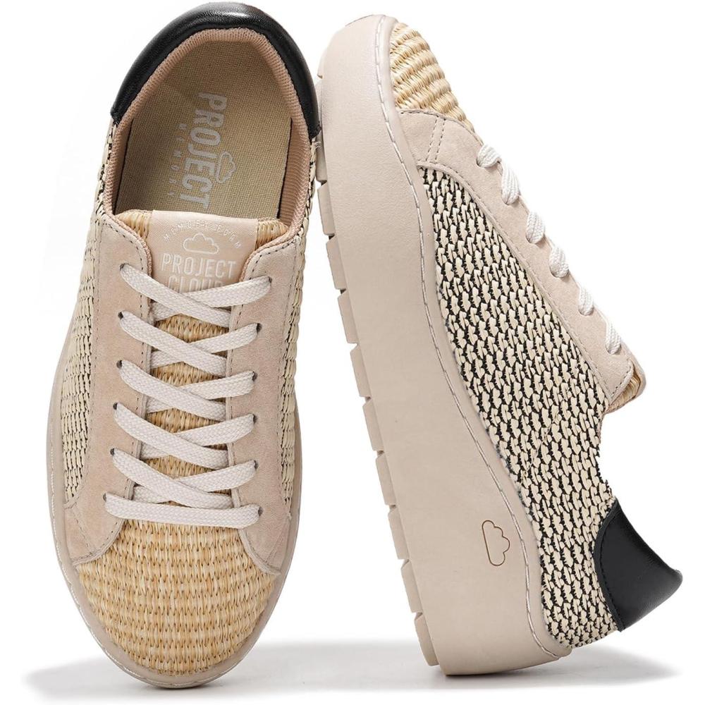 imageProject Cloud Platform Sneakers for Women Lightweight Womens Sneakers with Memory Foam Insole Non Slip LaceUp Womens Shoes Perfect Summer Shoes for Women 2025 BossyRaffia