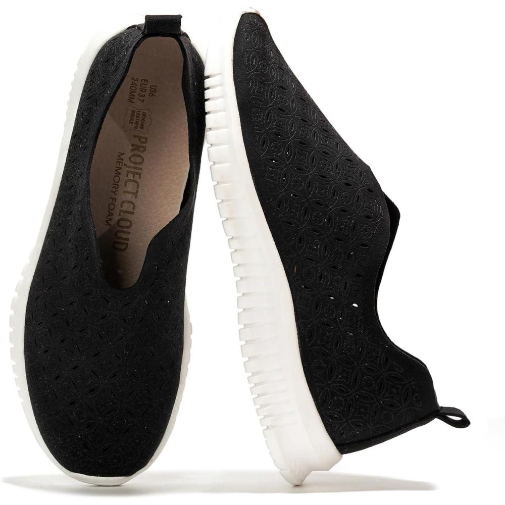 imageProject Cloud Platform Sneakers for Women Footwear Memory Foam Comfortable Loafers for Women Shoes Lightweight and NonSlip Shoes Slip on Sneakers OrchidBlack