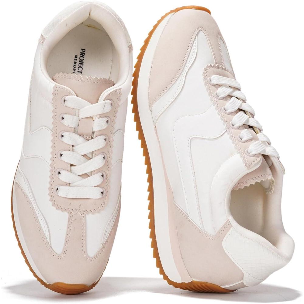 imageProject Cloud Sneakers for Women  Lightweight LaceUp Shoes for Women with Memory Foam Insoles  Trendy Womens Shoes  NonSlip Comfortable Womens Sneakers MadisonWhite