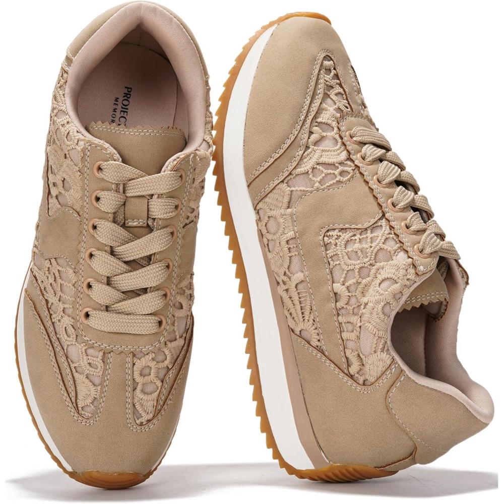 imageProject Cloud Sneakers for Women  Lightweight LaceUp Shoes for Women with Memory Foam Insoles  Trendy Womens Shoes  NonSlip Comfortable Womens Sneakers MadisonRaffia