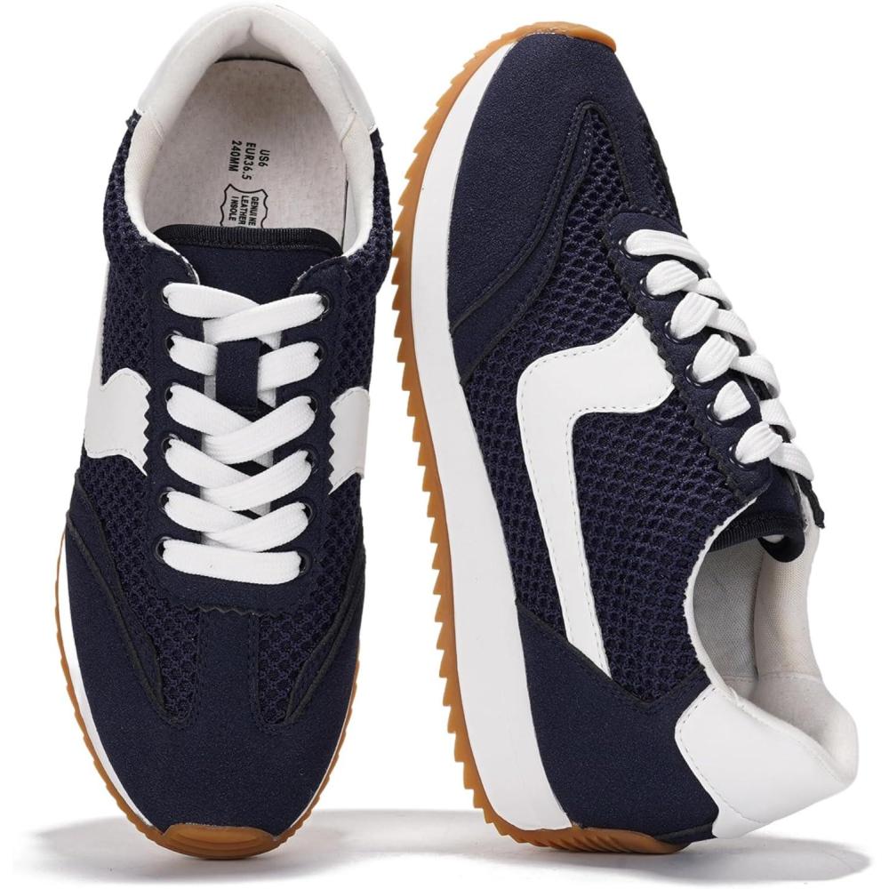 imageProject Cloud Sneakers for Women Lightweight LaceUp Shoes for Women with Memory Foam Insoles Trendy Womens Shoes NonSlip Comfortable Womens Sneakers MadisonNavy