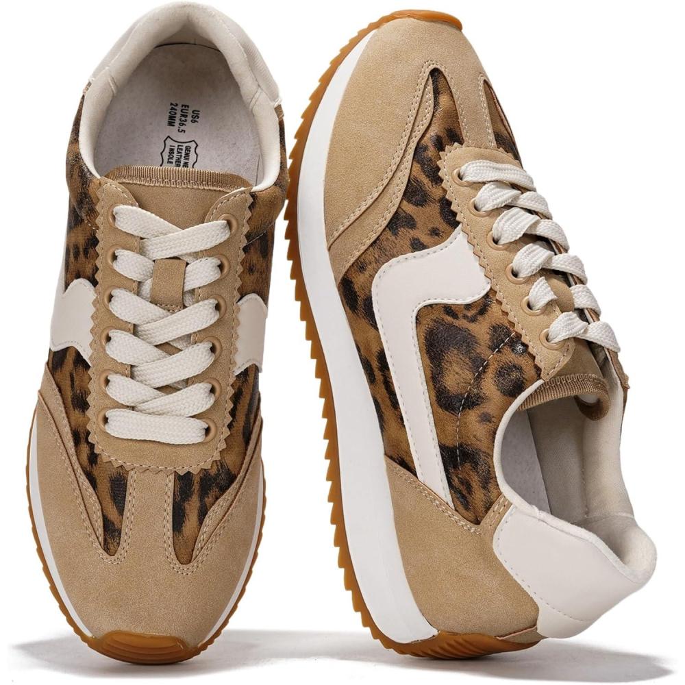imageProject Cloud Sneakers for Women  Lightweight LaceUp Shoes for Women with Memory Foam Insoles  Trendy Womens Shoes  NonSlip Comfortable Womens Sneakers MadisonLeopard