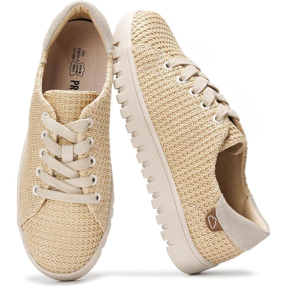 imageProject Cloud Sneakers for Women  Memory Foam Insole Womens Fashion Sneakers  Non Slip ampamp Lightweight Trendy Womens Shoes  Fashion Shoes for Women 2025 PaisleyRaffia