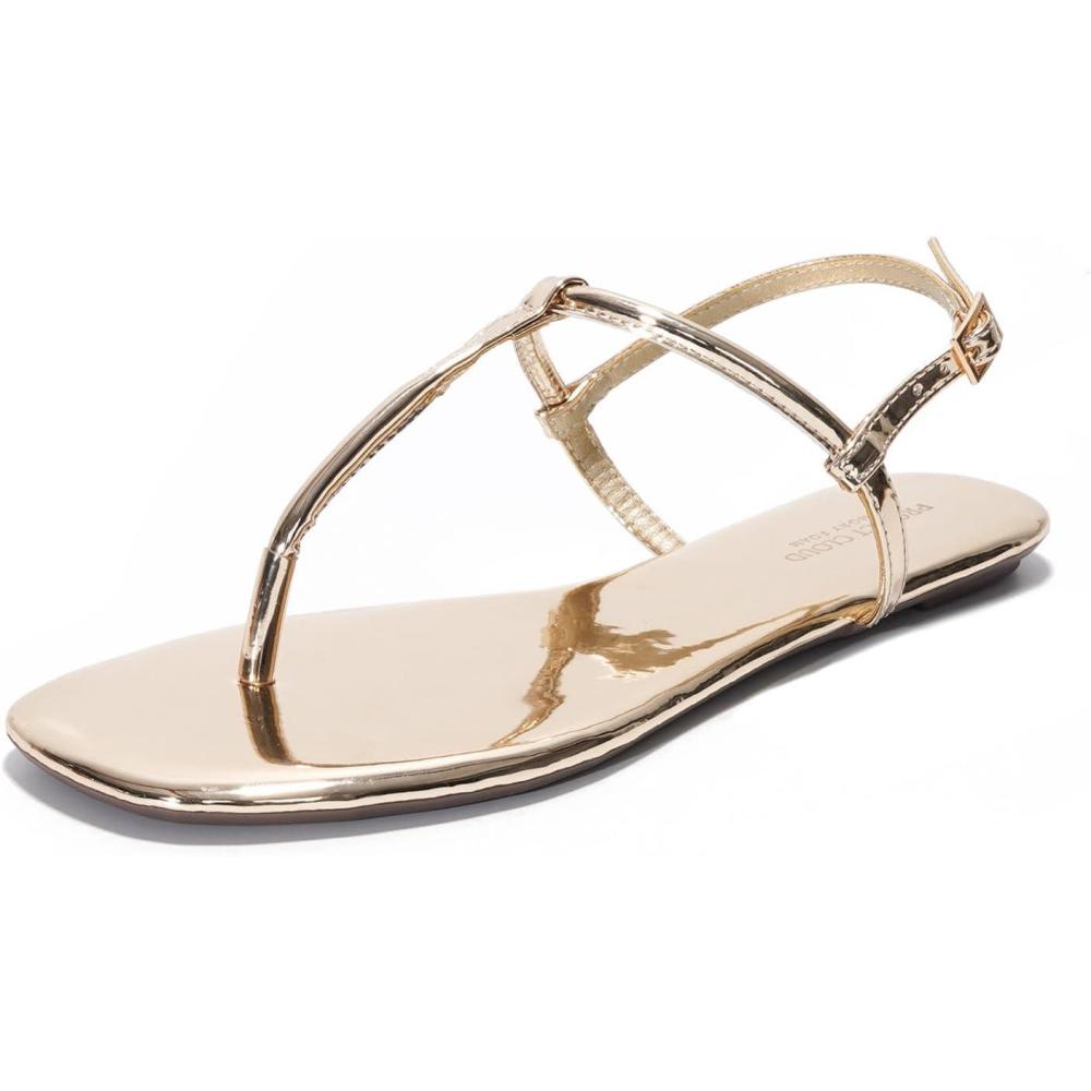 imageProject Cloud Thong Sandals for Women 2025  Memory Foam and Lightweight Summer Essentials  Non Slip Flip Flops for Women Footwear with Back Strap Beach Flats Sandals CelebrationGold