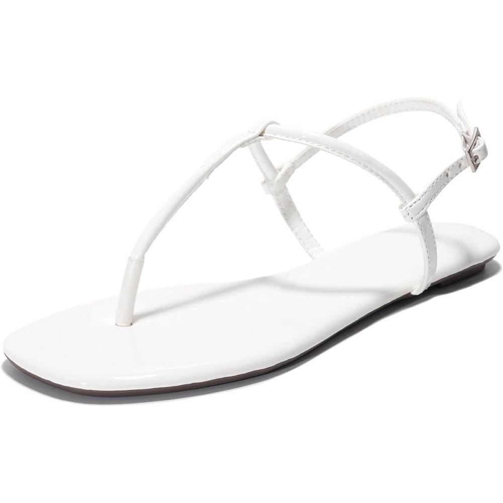 imageProject Cloud Thong Sandals for Women 2025  Memory Foam and Lightweight Summer Essentials  Non Slip Flip Flops for Women Footwear with Back Strap Beach Flats Sandals CelebrationWhite