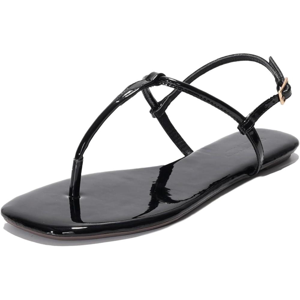 imageProject Cloud Thong Sandals for Women 2025  Memory Foam and Lightweight Summer Essentials  Non Slip Flip Flops for Women Footwear with Back Strap Beach Flats Sandals CelebrationBlack