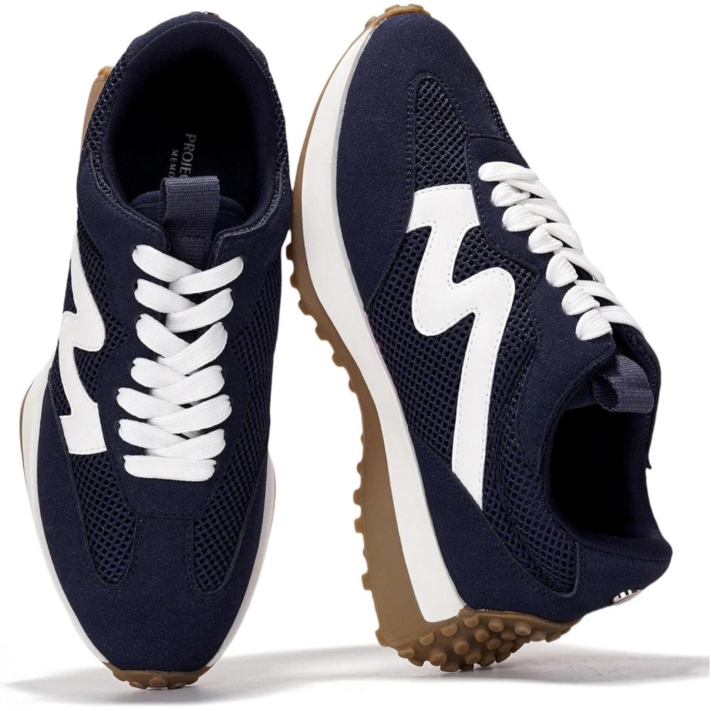 imageProject Cloud Trendy Sneakers for Women Memory Foam and NonSlip Comfortable Casual Ladies Shoes for Womens Fashion Sneakers Lightweight Laceup Shoes LeccoNavy