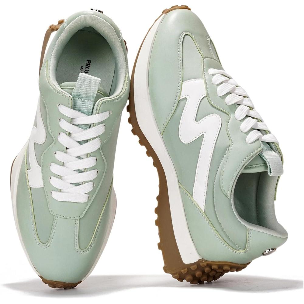 imageProject Cloud Trendy Sneakers for Women Memory Foam and NonSlip Comfortable Casual Ladies Shoes for Womens Fashion Sneakers Lightweight Laceup Shoes LeccoPistachio