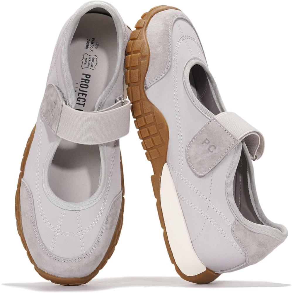 imageProject Cloud Womens Shoes  Lightweight Mary Jane Shoes Women with Memory Foam Insole  Non Slip Flats for Women Footwear  Womens Fashion Sneakers 2025 DonnaGrey
