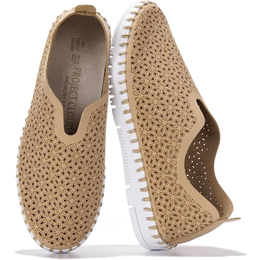 imageProject Cloud Womens Shoes Lightweight Summer Loafers for Women with Memory Foam Insole Breathable Womens Loafers Perfect Summer Shoes for Women 2025 RoseLatte