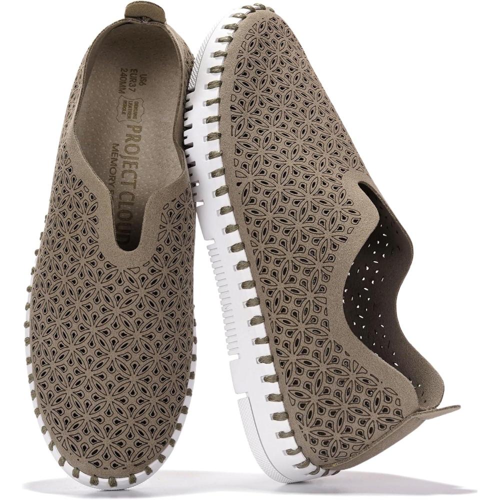 imageProject Cloud Womens Shoes Lightweight Summer Loafers for Women with Memory Foam Insole Breathable Womens Loafers Perfect Summer Shoes for Women 2025 RoseGrey