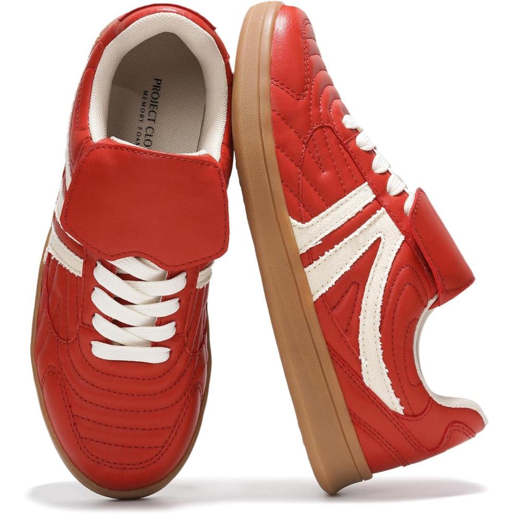 imageProject Cloud Womens Sneakers  Memory Foam Casual Shoes for Women Footwear Lace Up Womens Fashion Sneakers  NonSlip Comfortable Trendy Shoes Womens MadridMaroon