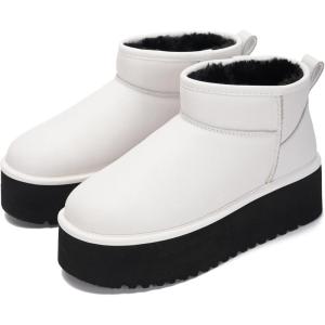 Project Cloud 100% Genuine Leather Ankle Boots for Women – Anti-Slip Memory Foam Insole Womens Boots – Lightweight Winter Womens Shoes, Ankle Booties for Women (Huggy)(White)