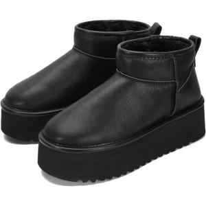 Project Cloud 100% Genuine Leather Ankle Boots for Women – Anti-Slip Memory Foam Insole Womens Boots – Lightweight Winter Womens Shoes, Ankle Booties for Women (Huggy)(Black Leather)