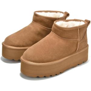 Project Cloud 100% Genuine Leather Ankle Boots for Women – Anti-Slip Memory Foam Insole Womens Boots – Lightweight Winter Womens Shoes, Ankle Booties for Women (Huggy)(Chestnut)