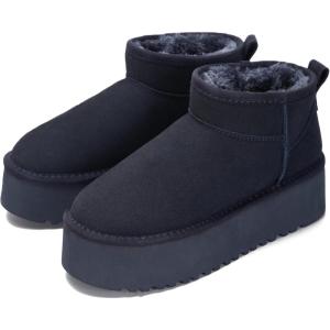 Project Cloud 100% Genuine Leather Ankle Boots for Women – Anti-Slip Memory Foam Insole Womens Boots – Lightweight Winter Womens Shoes, Ankle Booties for Women (Huggy)(Navy Suede)