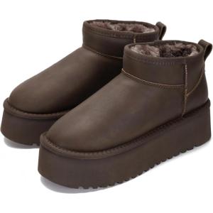 Project Cloud 100% Genuine Leather Ankle Boots for Women – Anti-Slip Memory Foam Insole Womens Boots – Lightweight Winter Womens Shoes, Ankle Booties for Women (Huggy)(Brown Distressed)