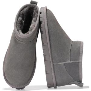 Project Cloud 100% Genuine Leather Ankle Boots for Women – Water Resistant Womens Boots with Memory Foam Insole – Comfortable Fall Shoes for Women 2025 (Hikey)(Grey Suede)