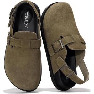 Project Cloud 100% Genuine Leather Clogs for Women – Backstrap Women’s Mules & Clogs with Memory Foam Insole – Lightweight, Trendy Womens Mules – Comfortable Slip On Shoes (Cassey)(Chocolate)