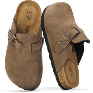 Project Cloud 100% Genuine Leather Kids Clogs with Cork Footbed Arch Support – Non-Slip Slippers & Sandals for Boys & Girls Footwear(Brown Sugar)